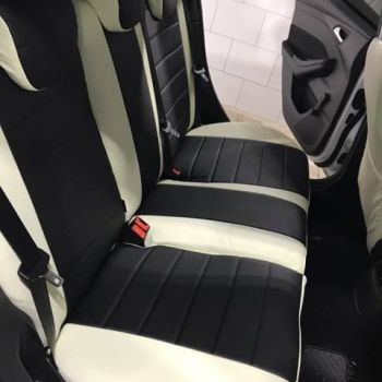 Авточехлы Автопилот Белый Черный цвет